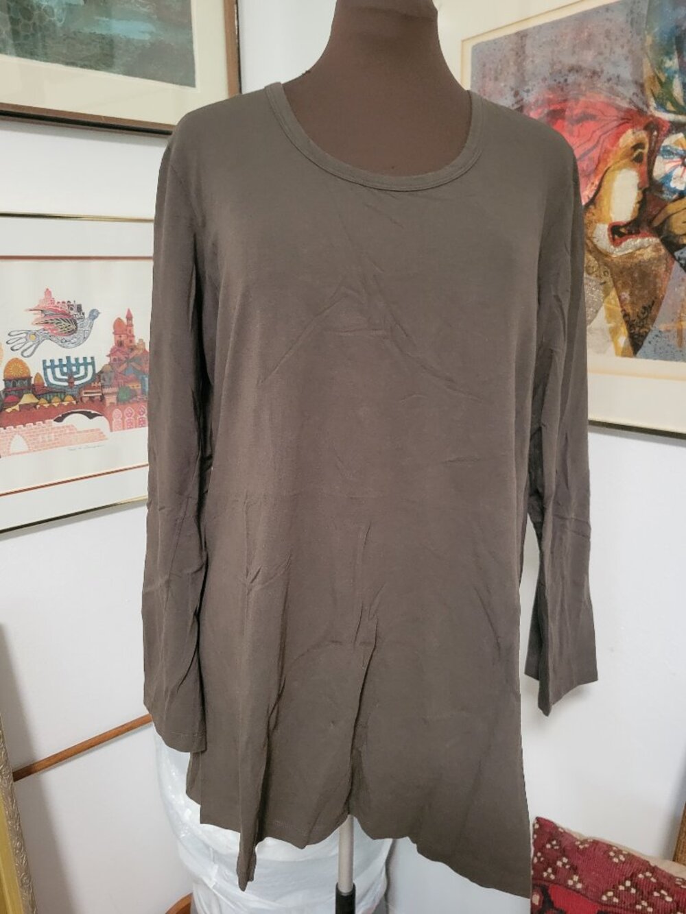 Chocolate Brown CottonLong T-shirt By Didi Size 5